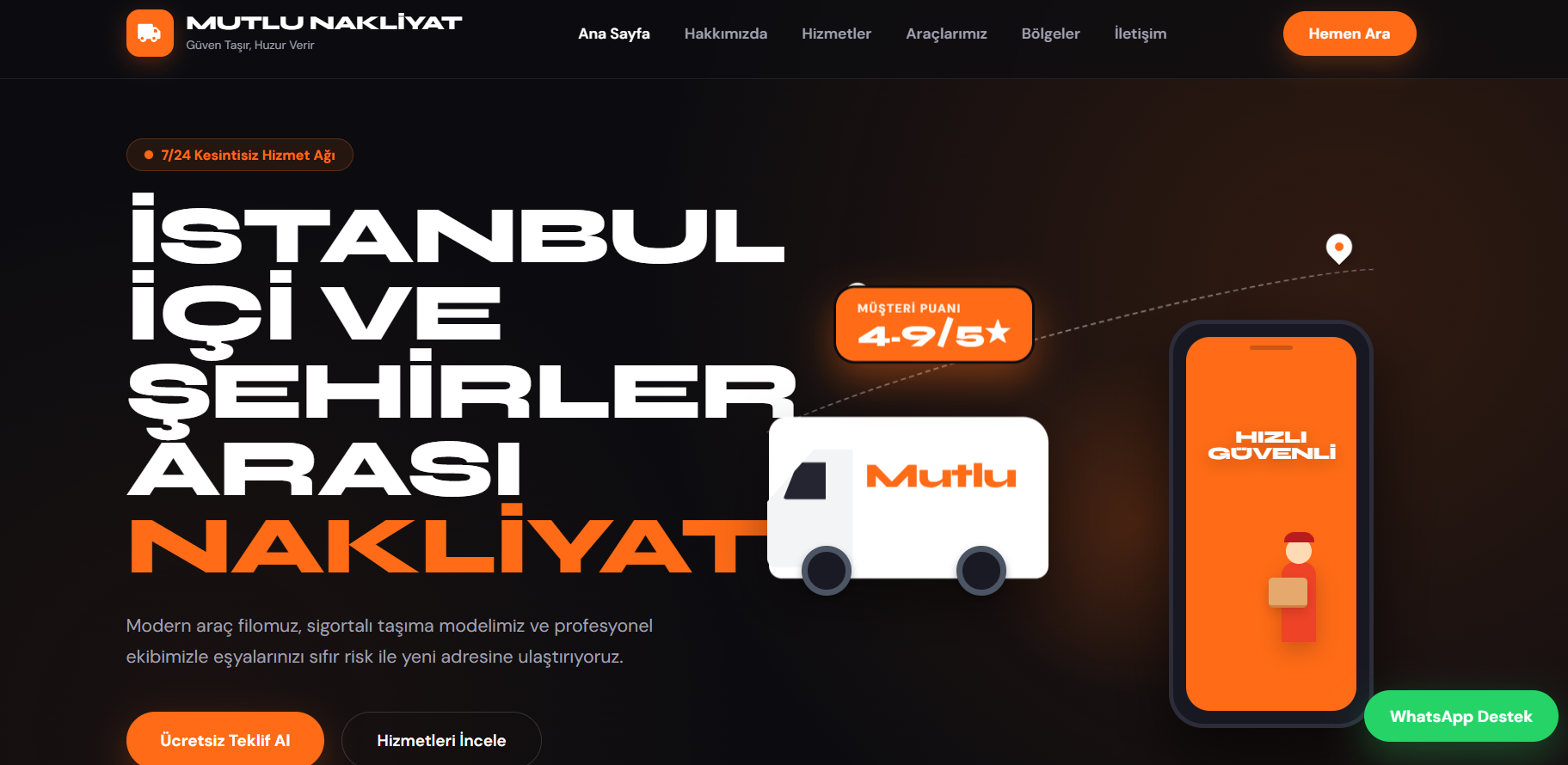 Mutlu Nakliyat proje önizlemesi
